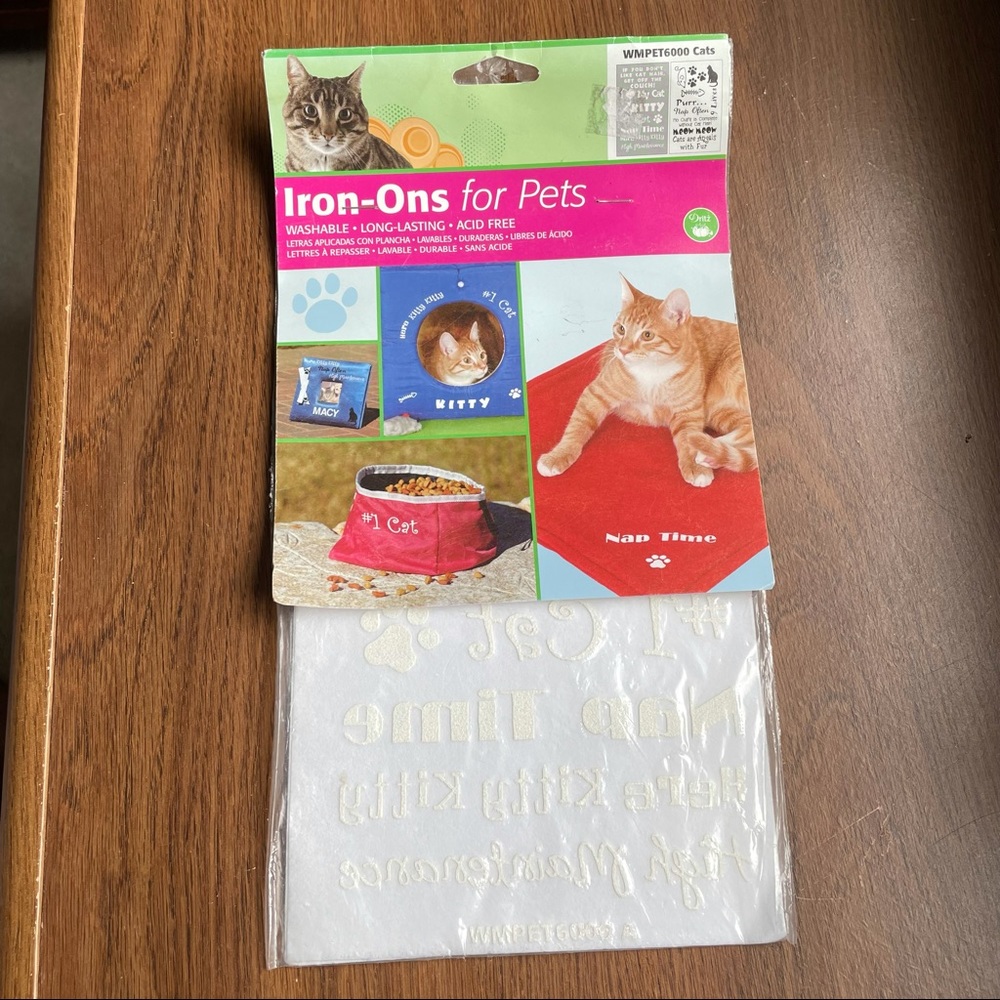 NEW Iron On Pack For Pets Cats Labels Personalize